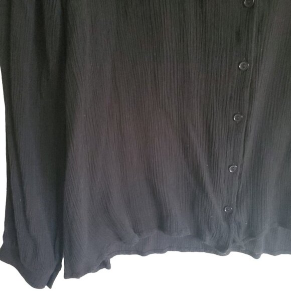 Lush Nordstrom XS Choker Collar Plunge Button Front Top Black Long Sleeve Event - Picture 9 of 10